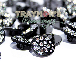 Imertation Diamonte Shank Buttons, 50pcs