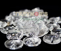 2-Hole Round Clear Button, 100pcs