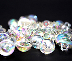 Rainbow Iridescent Shank Button, 100pcs