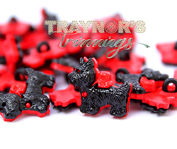Novelty Scottie Dog Childrens Button, 100pcs