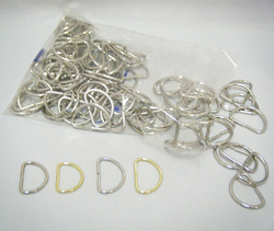 Metal D-Rings, 100pcs