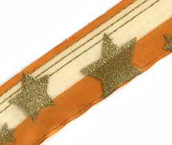 Embossed Raised Star Ribbon, 20m