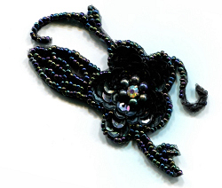 Floral Beaded Design with Diamonte