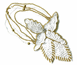 Flower Leaf with Chain Sequin Design