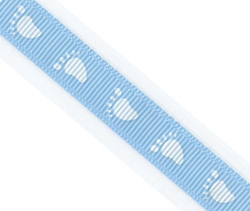 Baby Foot Prints Grosgrain Ribbon, 20m