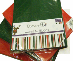 A4 Christmas Craft Felts, 8pcs