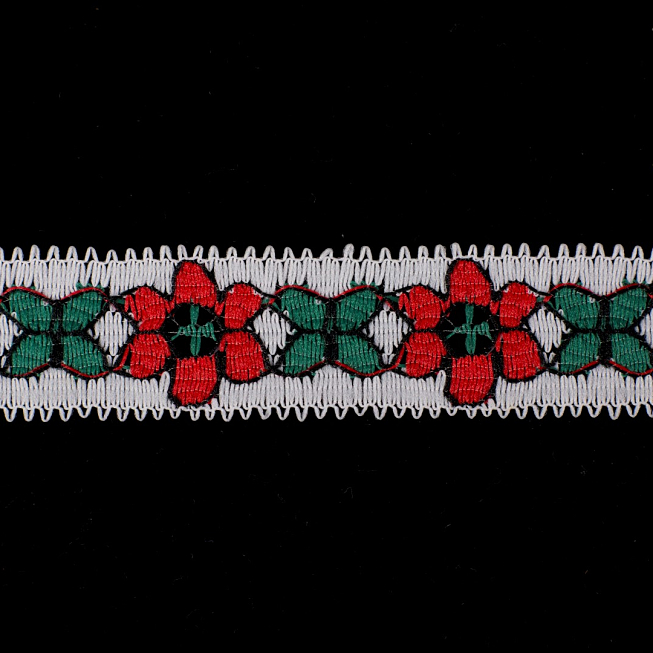 White & Red Floral Lace, 300m