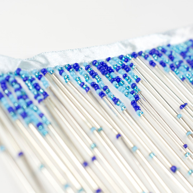 Silver Beaded Fringe, 10pcs