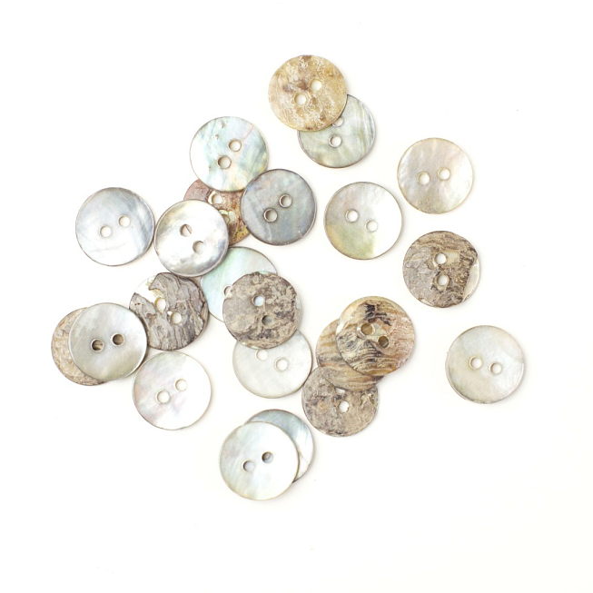 24L Smoked Shell Buttons, 100pcs