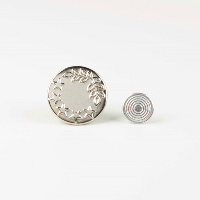 Shiny Silver Jean Buttons & Tacks, 100pcs