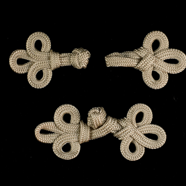 Large Beige Frog Fasteners, 10 pairs