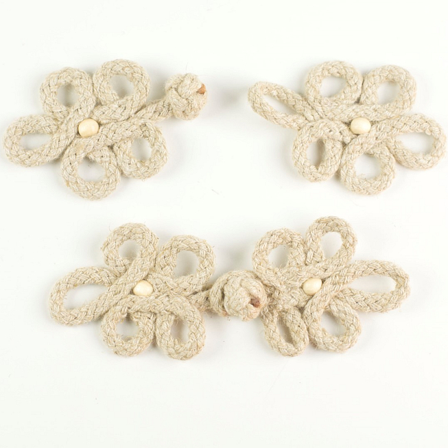 Looped Hessian Frog Fasteners, 10 Pairs