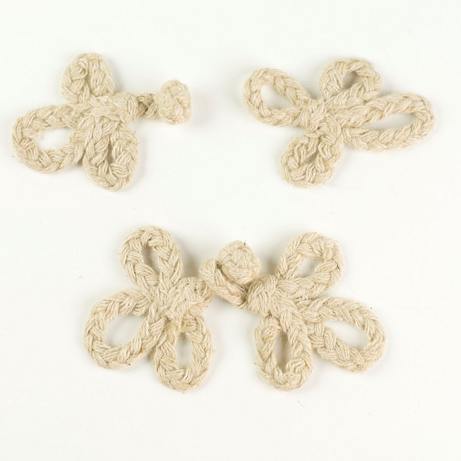 Regular Hessian Frog Fasteners, 10 Pairs