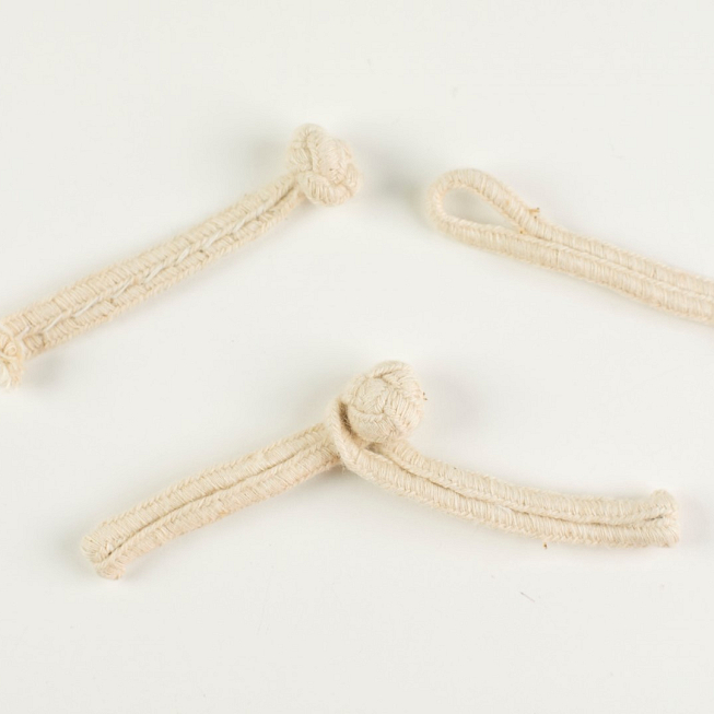 Cream Ball Frog Fasteners, 10 Pairs