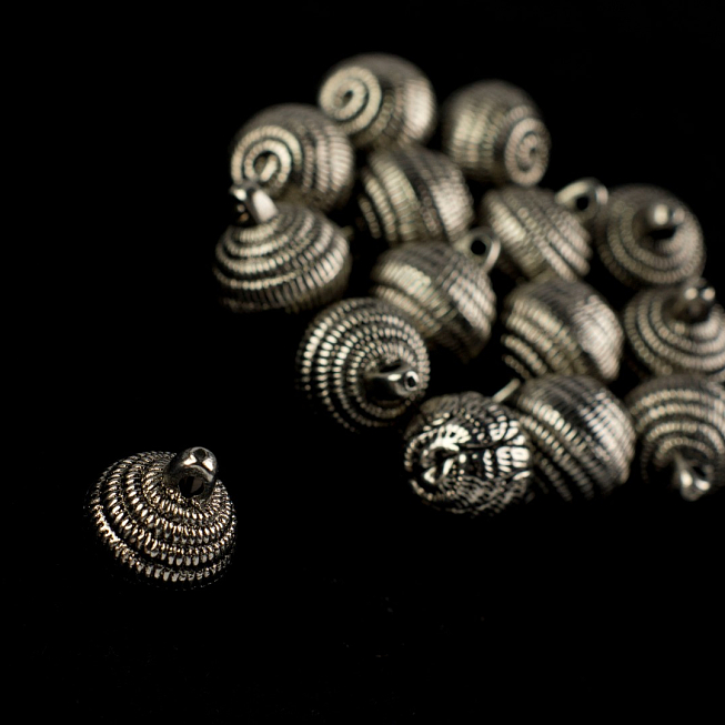 Silver Metallic Ball Button, 25pcs