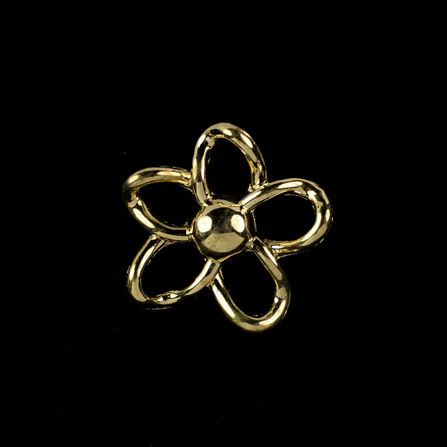 Large Gold Flower Button, 10pcs