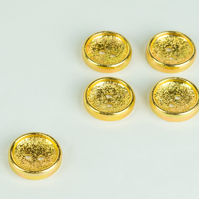 30L 2-Hole Dark Gold Metal Button, 50pcs