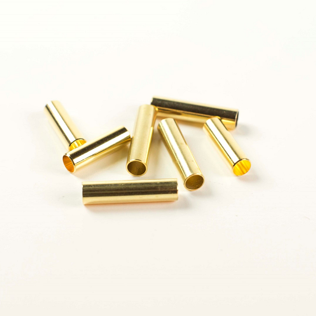 Gold Metal Tubes, 50pcs