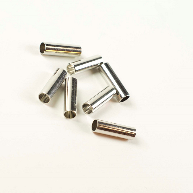 Silver Metal Tubes, 50pcs