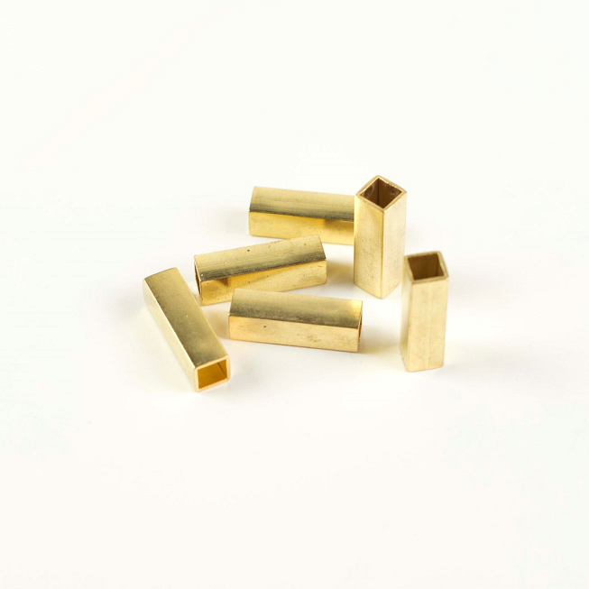 Gold Rectangle Tubes, 50pcs