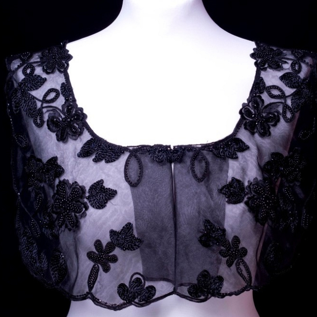 Large Black Beaded Collar