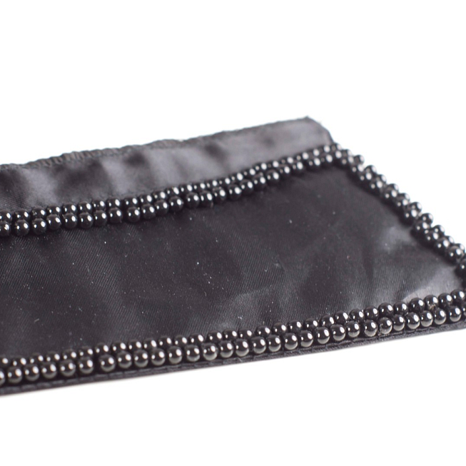 Black Beaded Satin Collar