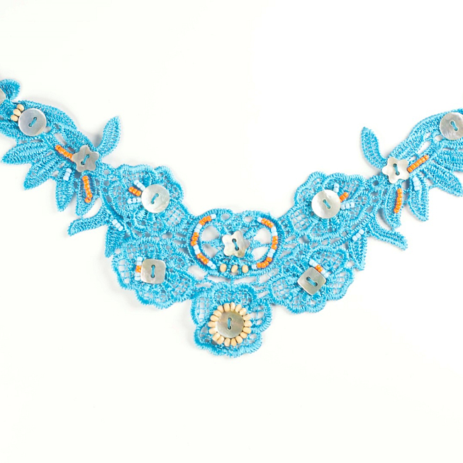 Blue Shell Button Applique