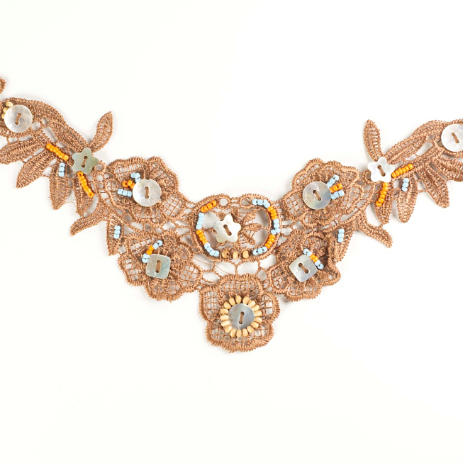 Brown Shell Button Applique