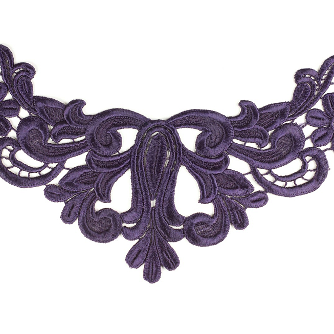 Purple Guipure Applique