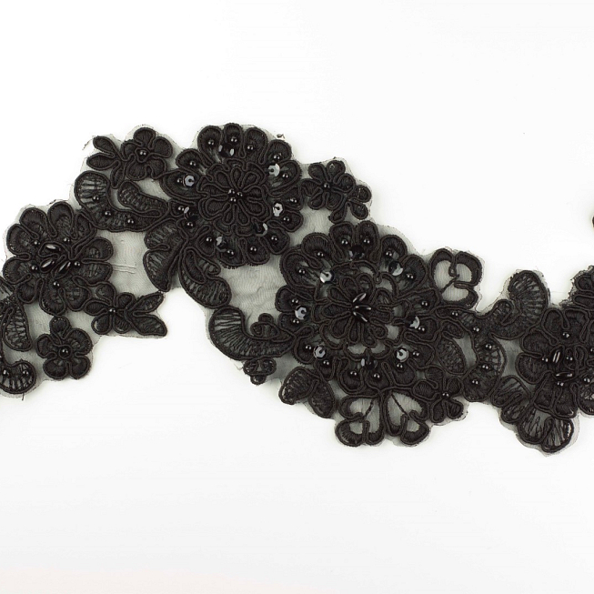 Black Beaded Applique