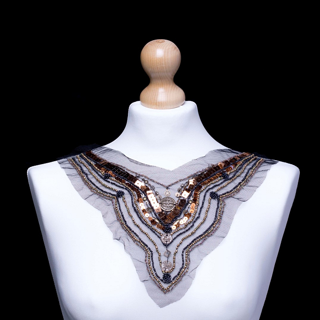 Ethnic Beaded Sequin Neckline