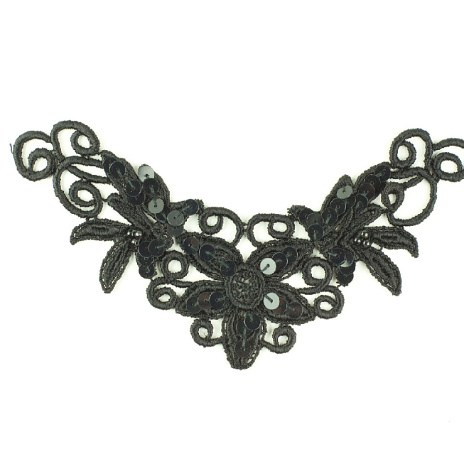 Small Black Applique, 4pcs