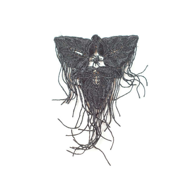 Black Fringe Applique, 10pcs