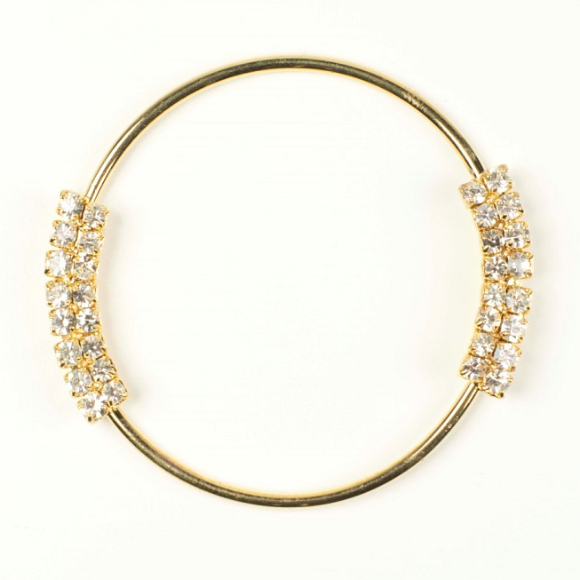 52mm Brass Diamante Rings, 10pcs