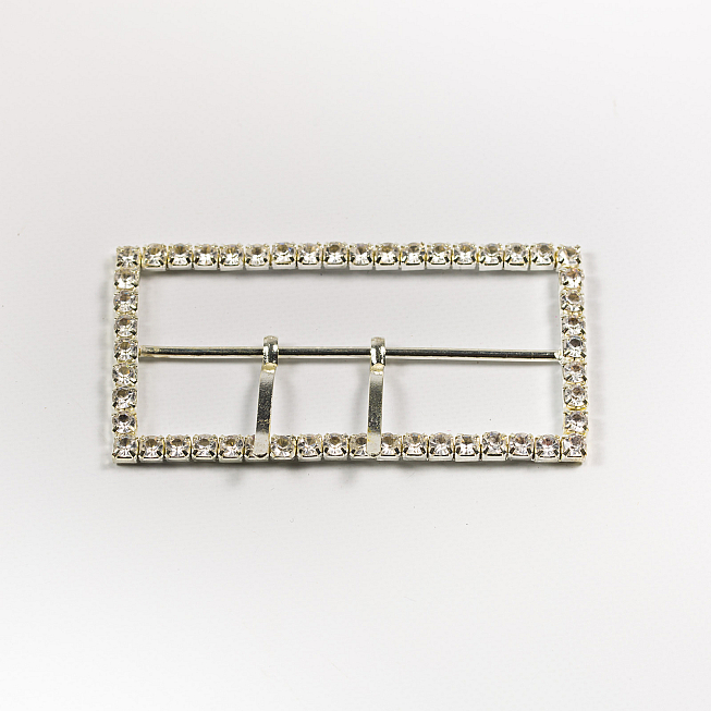 7cm Nickel Diamante Buckle with Sliders
