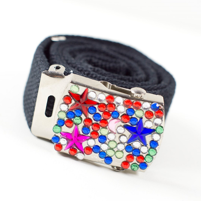 Child Diamante Stars Webbing Belt