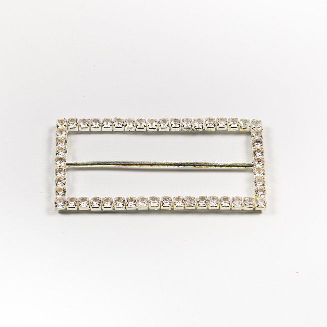 7cm Rectangle Diamante Slider Buckle