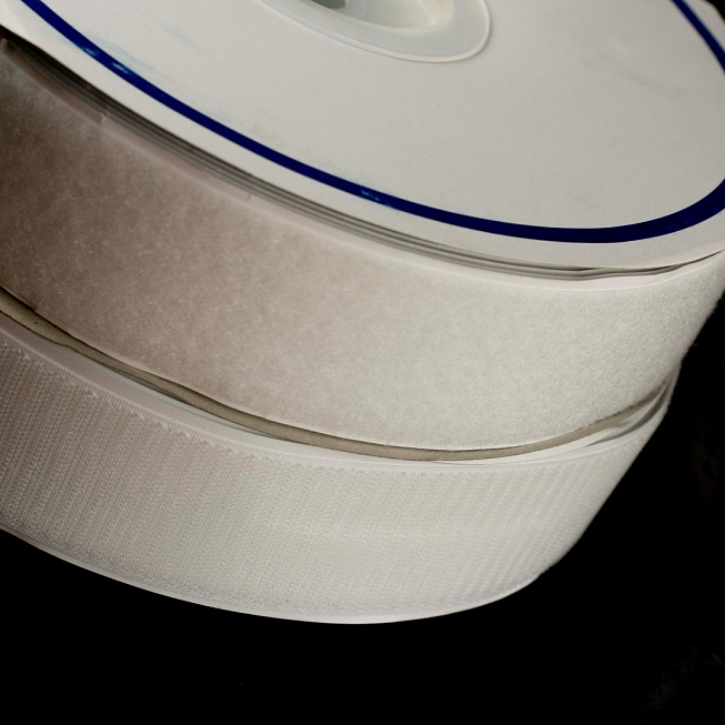 50mm White Stick-on Velcro, 25m