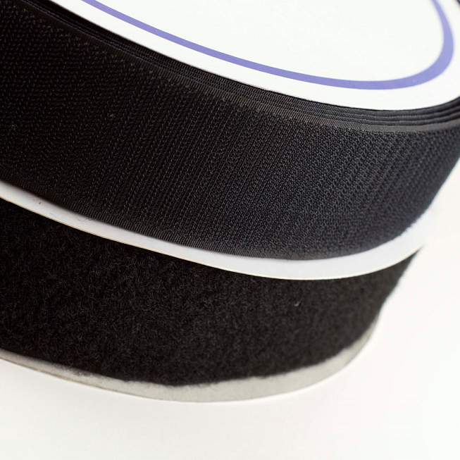 50mm Black Stick-on Velcro, 25m