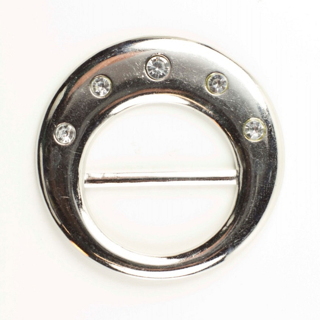 35mm Round Slider Buckle with Diamante Stones
