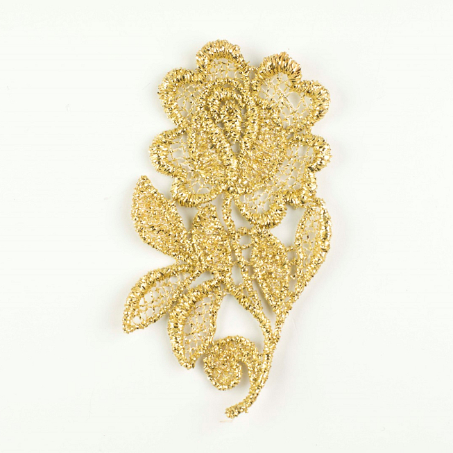 Gold Lurex Flower, 6pcs
