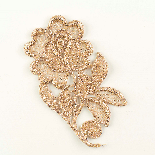Bronze Lurex Flower, 6pcs