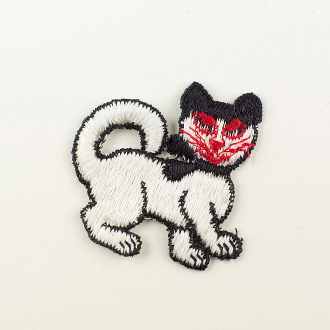 Silver Cat Patch, 5pcs
