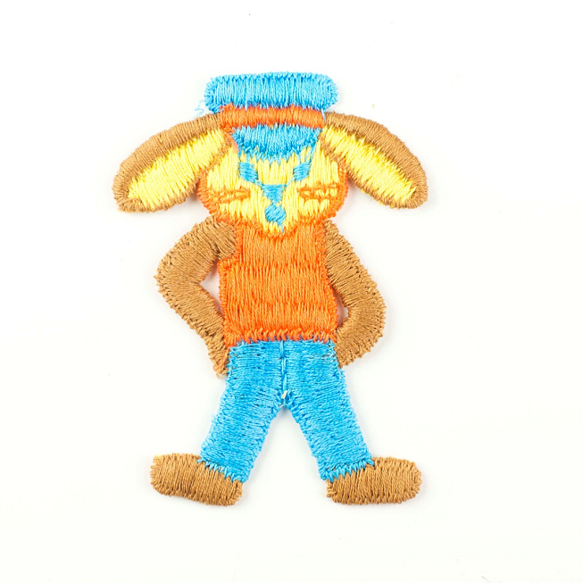 Orange Bunny Patch, 5pcs