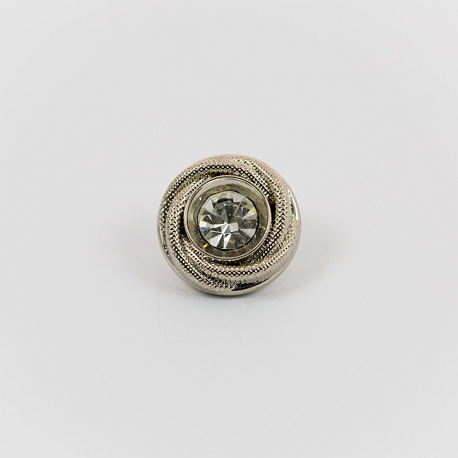 24L Silver Diamante Button
