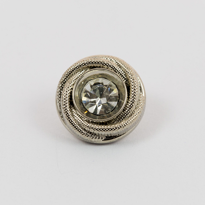 40L Silver Diamante Button