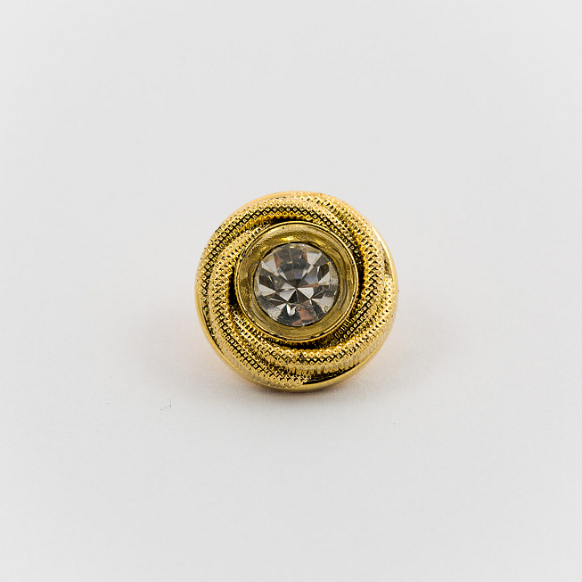 24L Gold Diamante Button