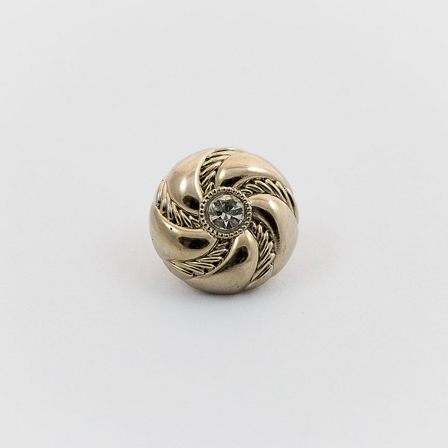 24L Silver Swirl Diamante Button