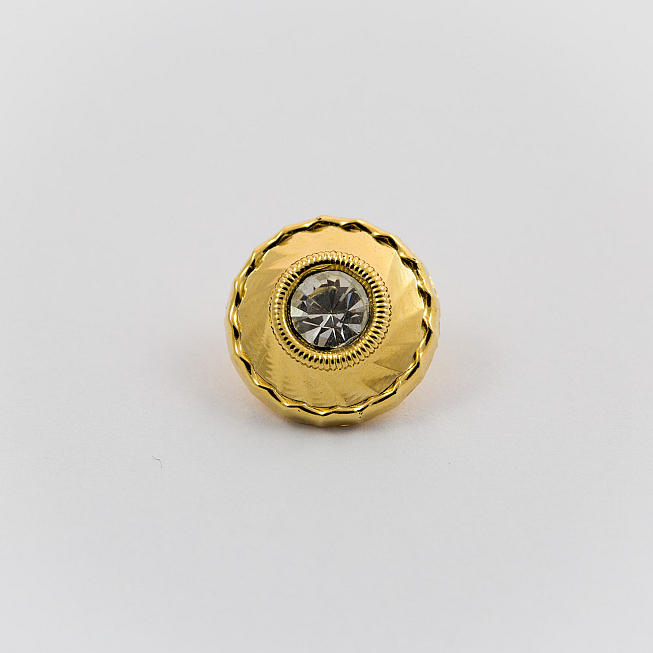 24L Gold Shine Diamante Button
