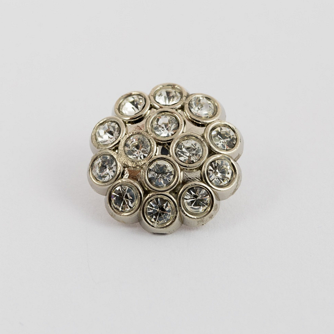 36L Silver Multi-Diamante Button